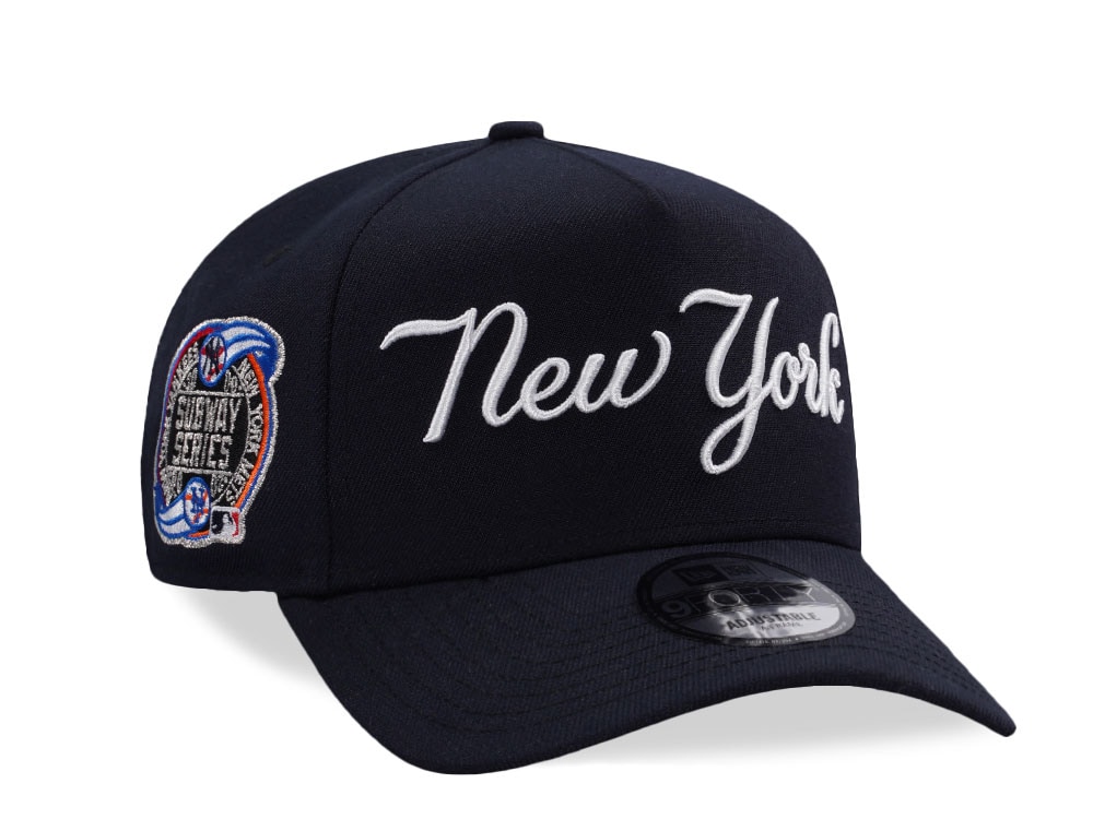 New Era New York Yankees Subway Series Navy Script Edition 9Forty A Frame Snapback Cap