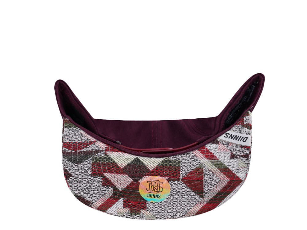 Djinns Rubber Aztec Wine 6 Panel Snapback Cap