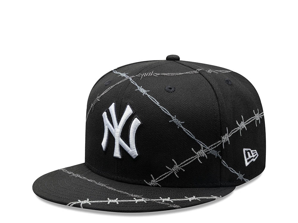 New Era New York Yankees Barbwire Black Prime Edition 59Fifty Fitted Cap