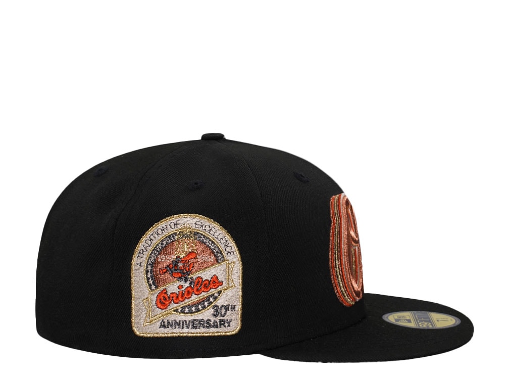New Era Baltimore Orioles 30th Anniversary Cascading Black Edition 59Fifty Fitted Cap