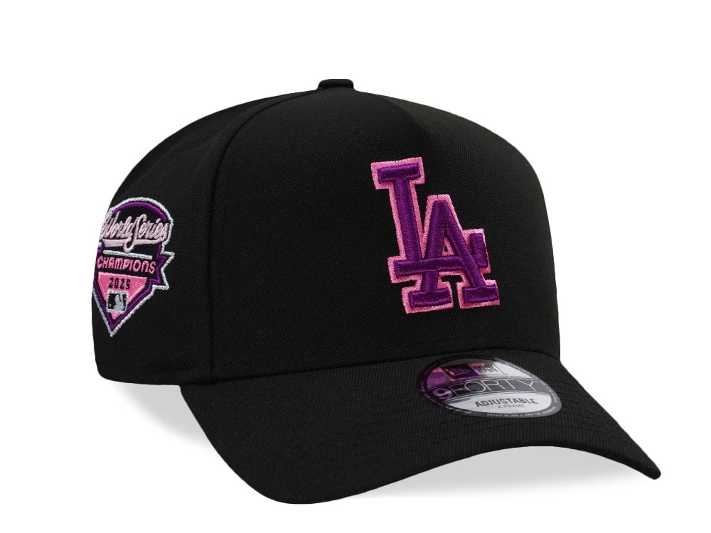 New Era Los Angeles Dodgers World Series 2025 Magenta Black Prime Edition 9Forty A Frame Snapback Cap