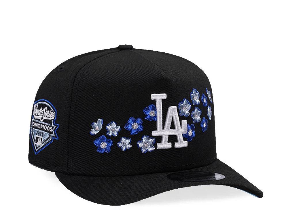 New Era Los Angeles Dodgers World Series Champions 25 Flower Black Prime Edition 9Fifty A Frame Snapback Cap