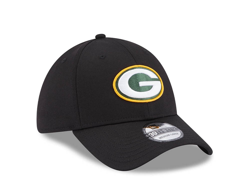 New Era Green Bay Packers Comfort Black Edition 39Thirty Stretch Cap
