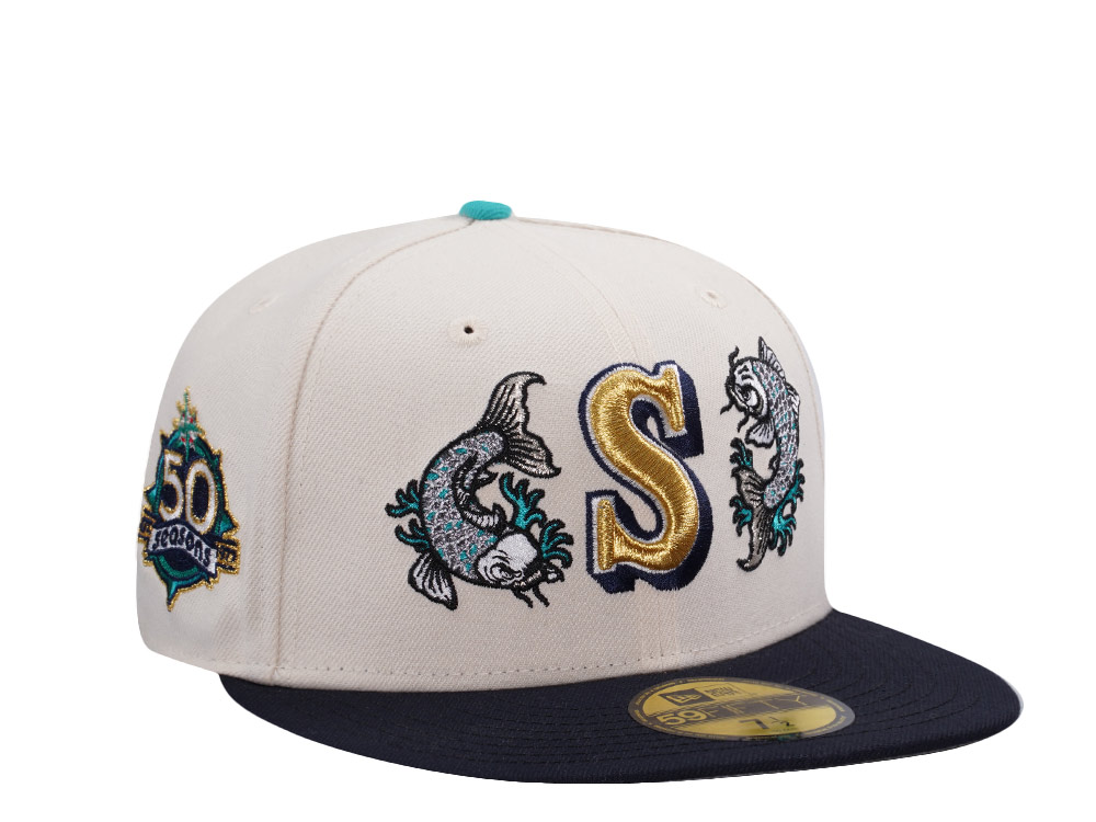 New Era Seattle Mariners 50th Anniversary Koi Chrome Two Tone Edition 59Fifty Fitted Cap