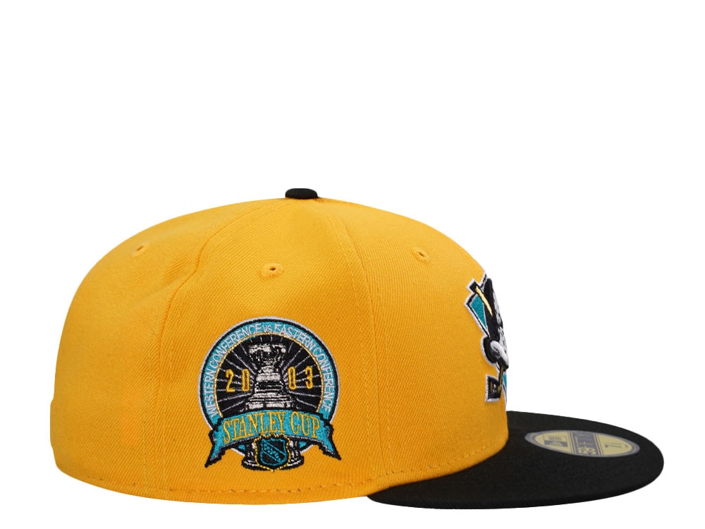 New Era Anaheim Ducks Stanley Cup 2003 Finals Gold Black Two Tone Edition 59Fifty Fitted Cap