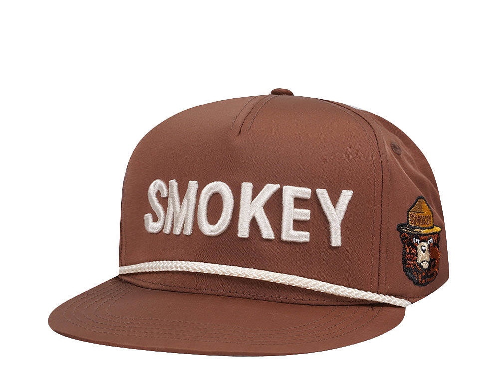 American Needle Smokey Bear Traveler Brown Casual Snapback Cap