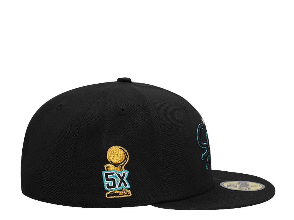 New Era San Antonio Spurs Black Script Champions Edition 59Fifty Fitted Cap