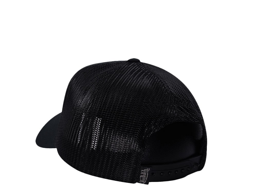Von Dutch Script Black Trucker Snapback Cap