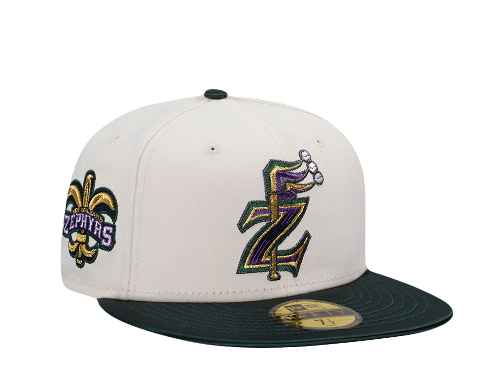 New Era New Orleans Zephyrs  Chrome Satin Brim Two Tone Edition 59Fifty Fitted Cap