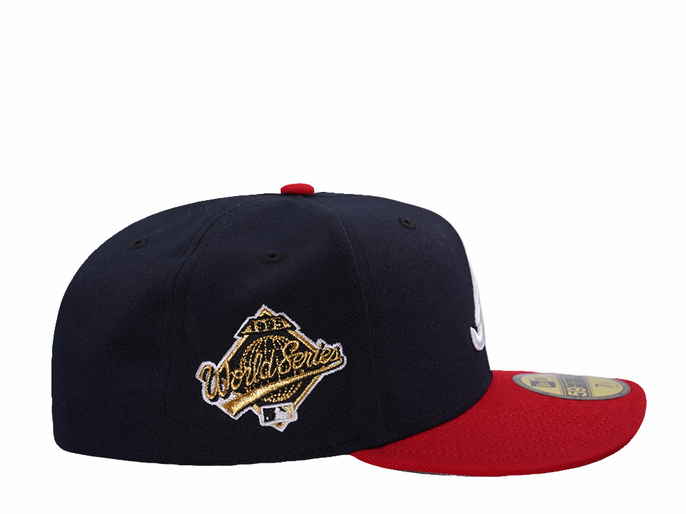New Era Atlanta Braves World Series 1995 Navy Two Tone Edition Pre Curved 59Fifty Fitted Cap