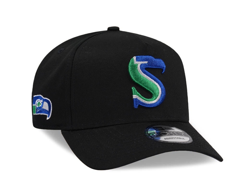 New Era Seattle Seahawks City Originals Black 9Forty A Frame Snapback Cap
