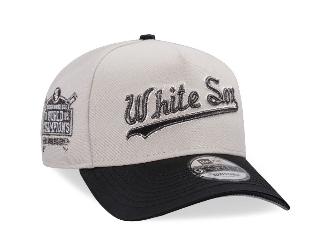 New Era Chicago White Sox World Champions 2005 Stone Satin Brim Two Tone 9Forty A Frame Snapback Cap