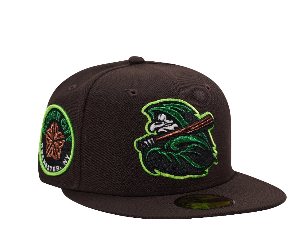 New Era Rochester Red Wings Flower City Burnt Wood Glow in the Dark Horror Edition 59Fifty Fitted Cap