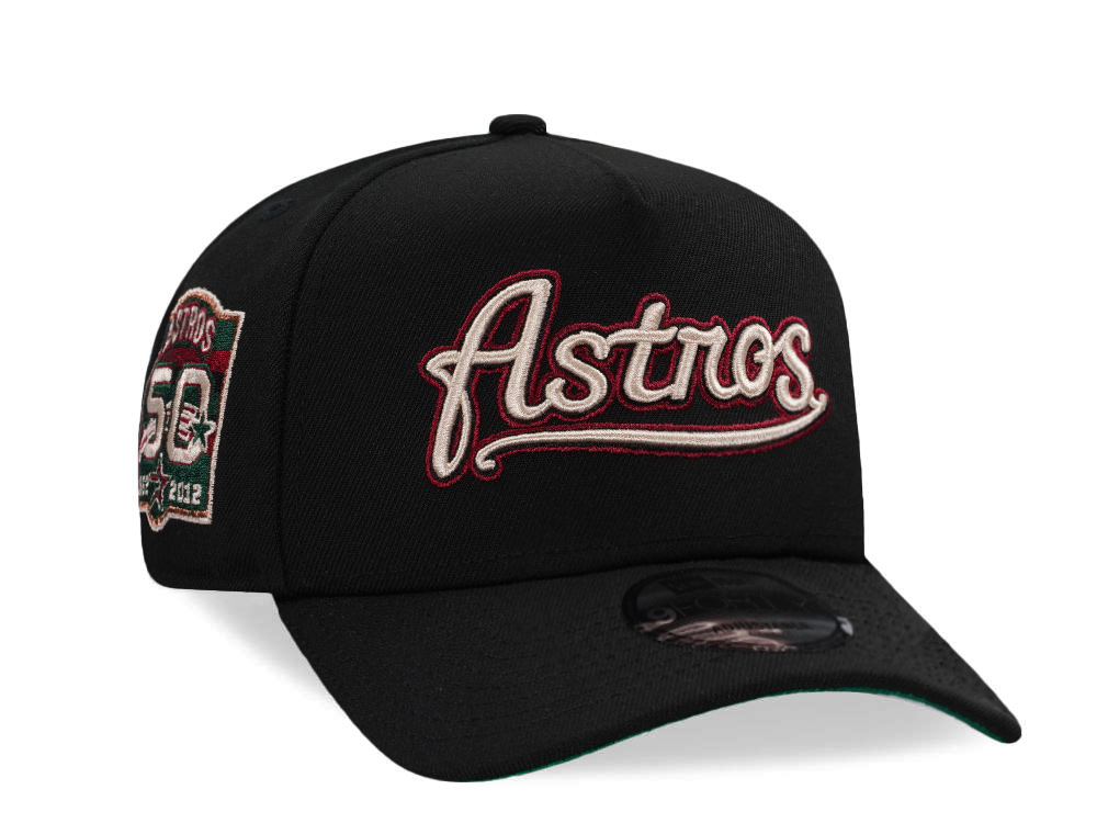 New Era Houston Astros 50th Anniversary Black Throwback Edition 9Forty A Frame Snapback Cap