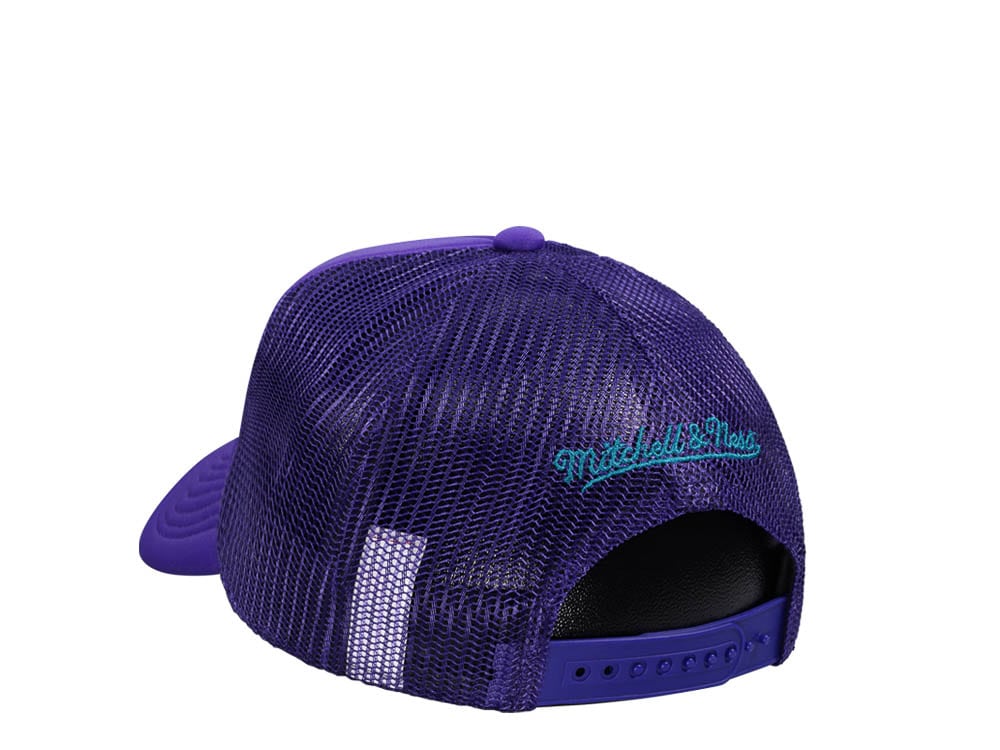 Mitchell & Ness Charlotte Hornets Purple Billboard Trucker Snapback Cap