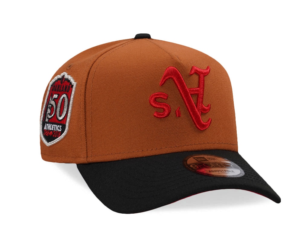 New Era Oakland Athletics 50th Anniversary Earth Brown Two Tone Edition 9Forty A Frame Snapback Cap