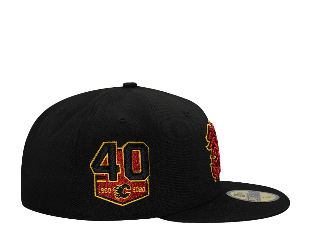 New Era Calgary Flames 40th Anniversary Black Metallic Edition 59Fifty Fitted Cap
