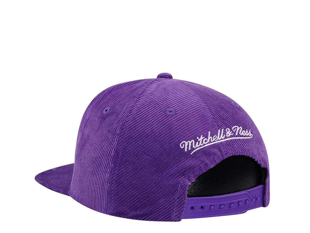 Mitchell & Ness Charlotte Hornets Purple Cord Hardwood Classic Snapback Cap