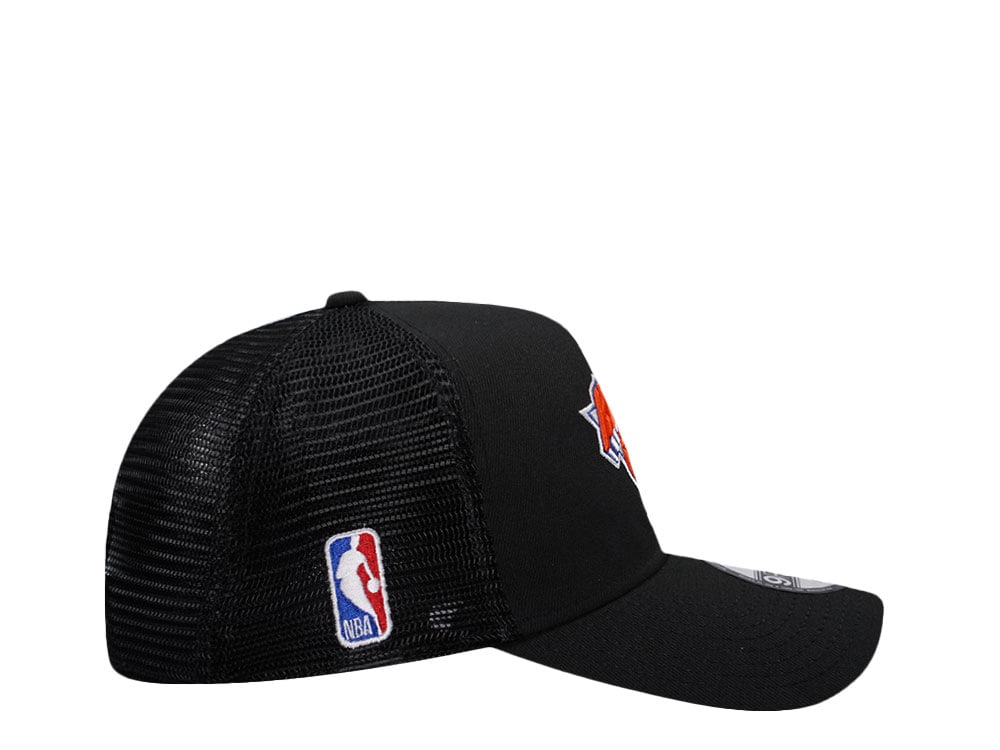 New Era 9Forty A-Frame – Berretto Snapback New York Knicks In Cotone Nero, Taglia Unica Regolabile