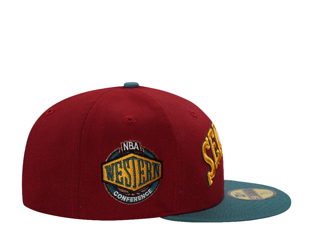 New Era Seattle Supersonics Maroon Two Tone Edition 59Fifty Fitted Cap