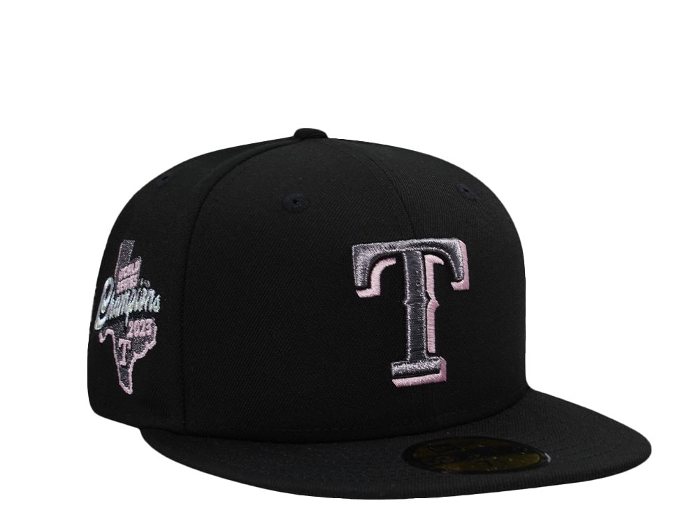 New Era Texas Rangers World Series Champions 2023 Liquid Titanium Pink Edition 59Fifty Fitted Cap